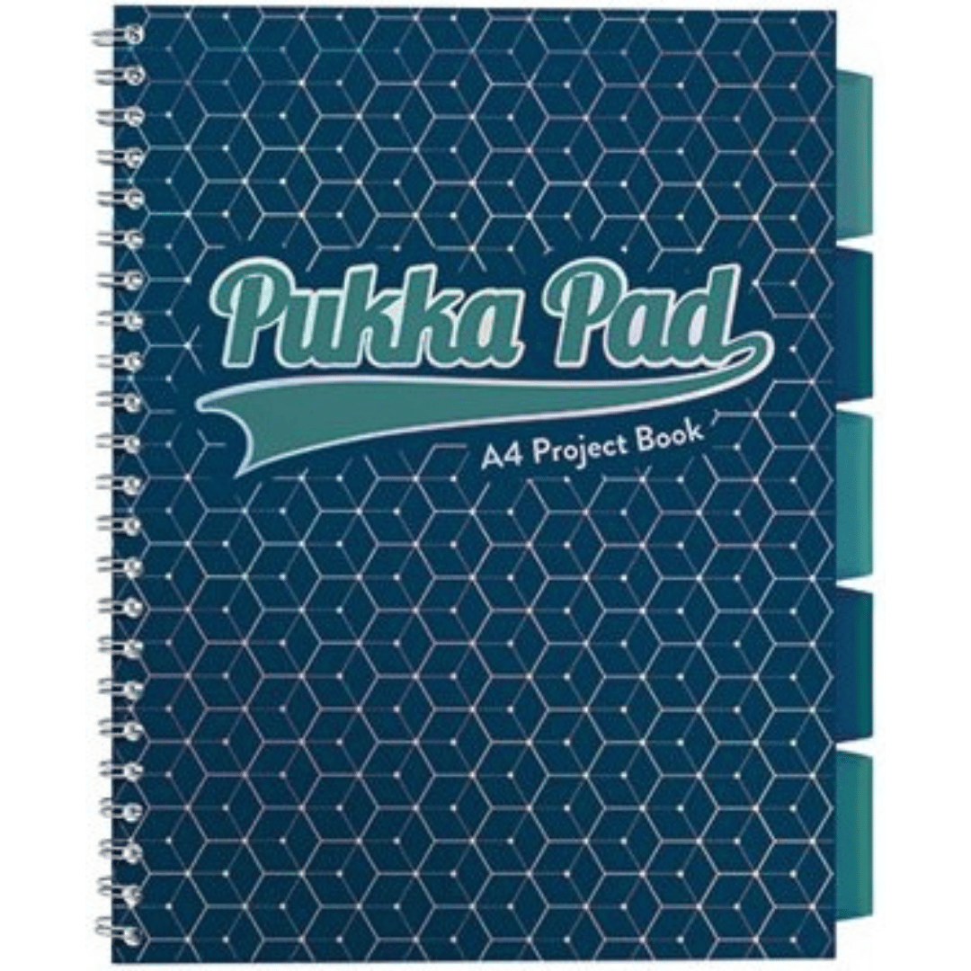 Pukka A4 Project Book with 5 Dividers - Light Blue