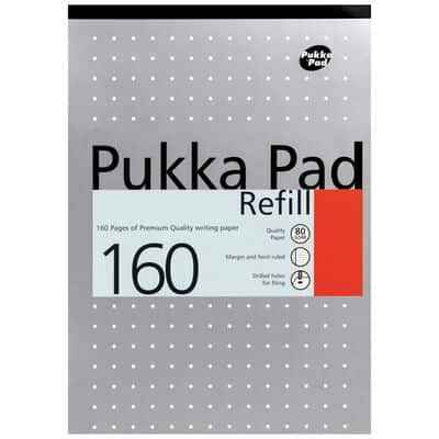 A4 Pukka Ruled Punched Refill Pad - 160 pgs - Silver