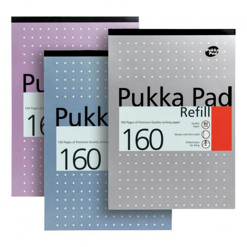 A4 Pukka Ruled Punched Refill Pad - 160 pgs - Silver