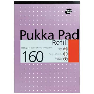 A4 Pukka Ruled Punched Refill Pad - 160 pgs - Silver