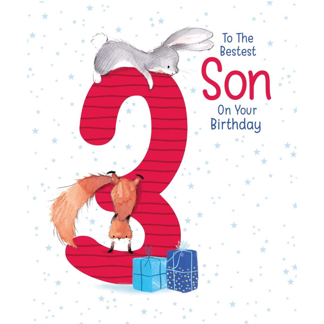 To The Bestest Son On Your 3rd Birthday' Greeting Card