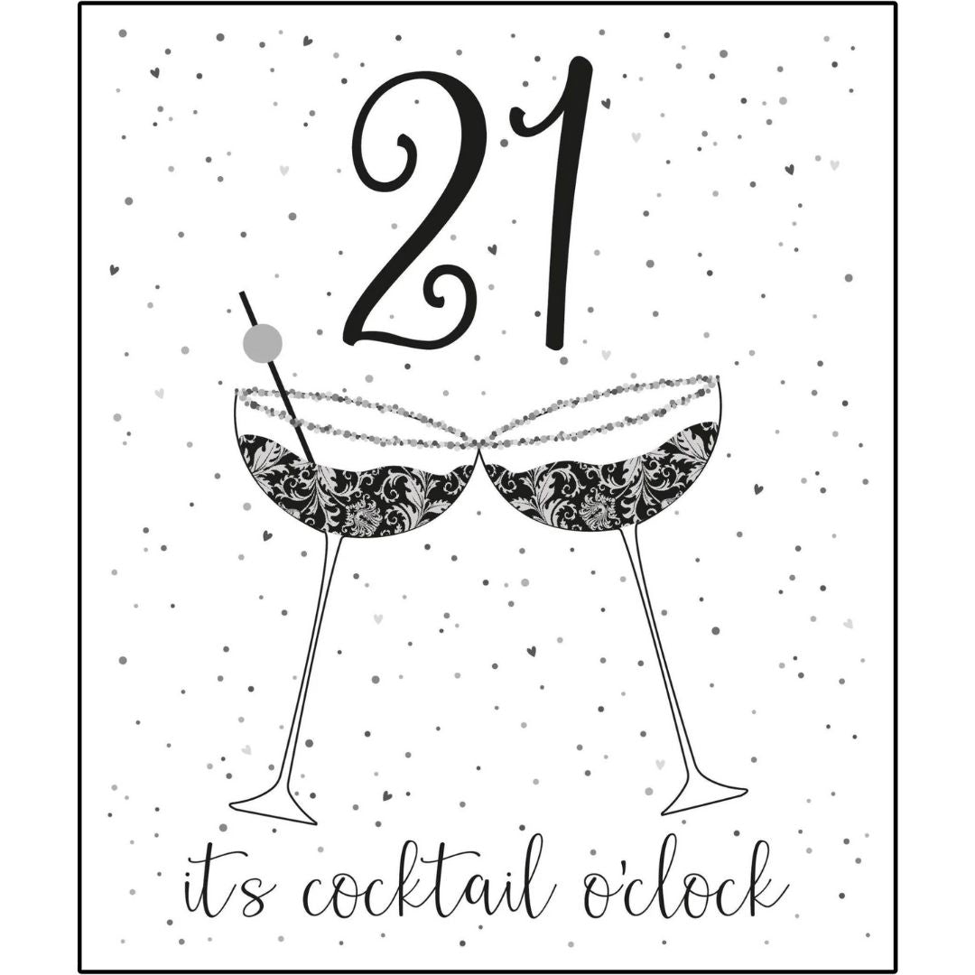 21 It's Cocktail O'clock' Greeting Card