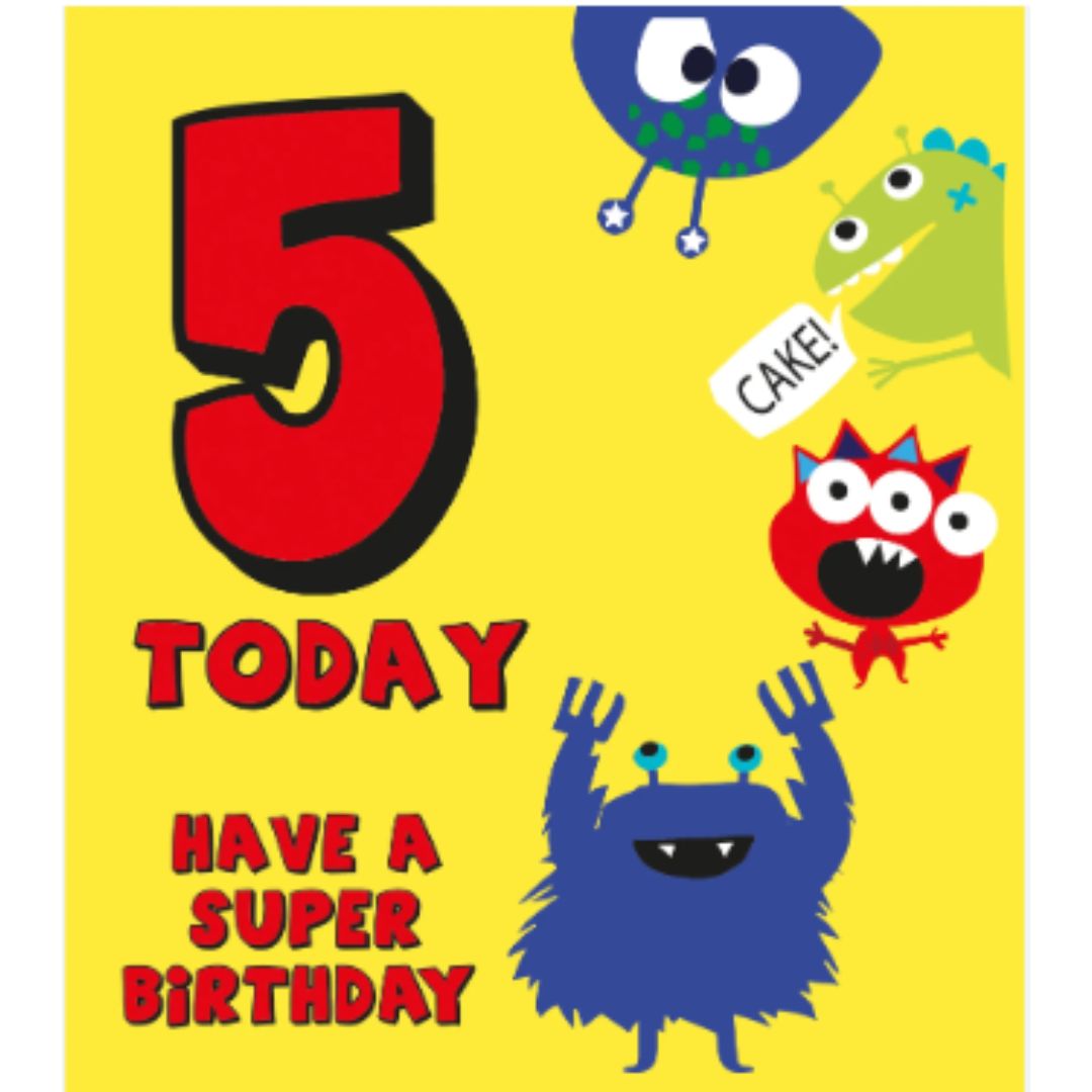 5 Today Have A Super Birthday' Greeting Card