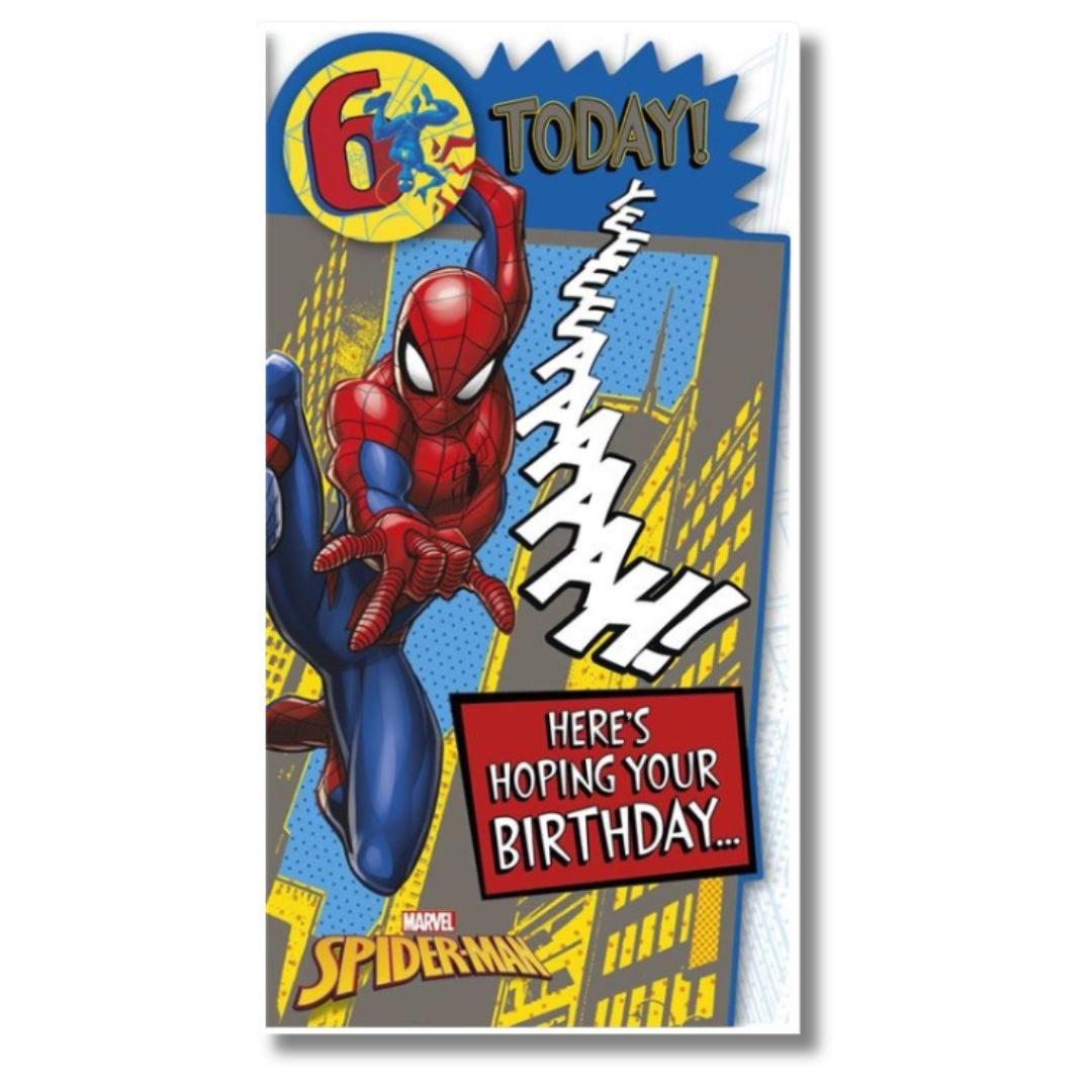 6th Spider Man Birthday Card