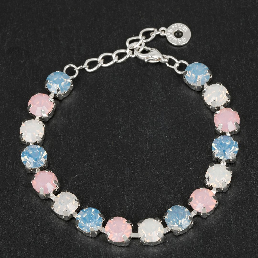 Silver Glamour Crystal Opaque Bracelet