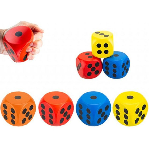 Foam Dice 7cm X 7cm - Assorted Colours x1pc