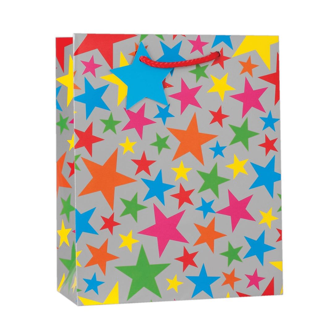 Gift Bag S/Medium - Multi Coloured Stars