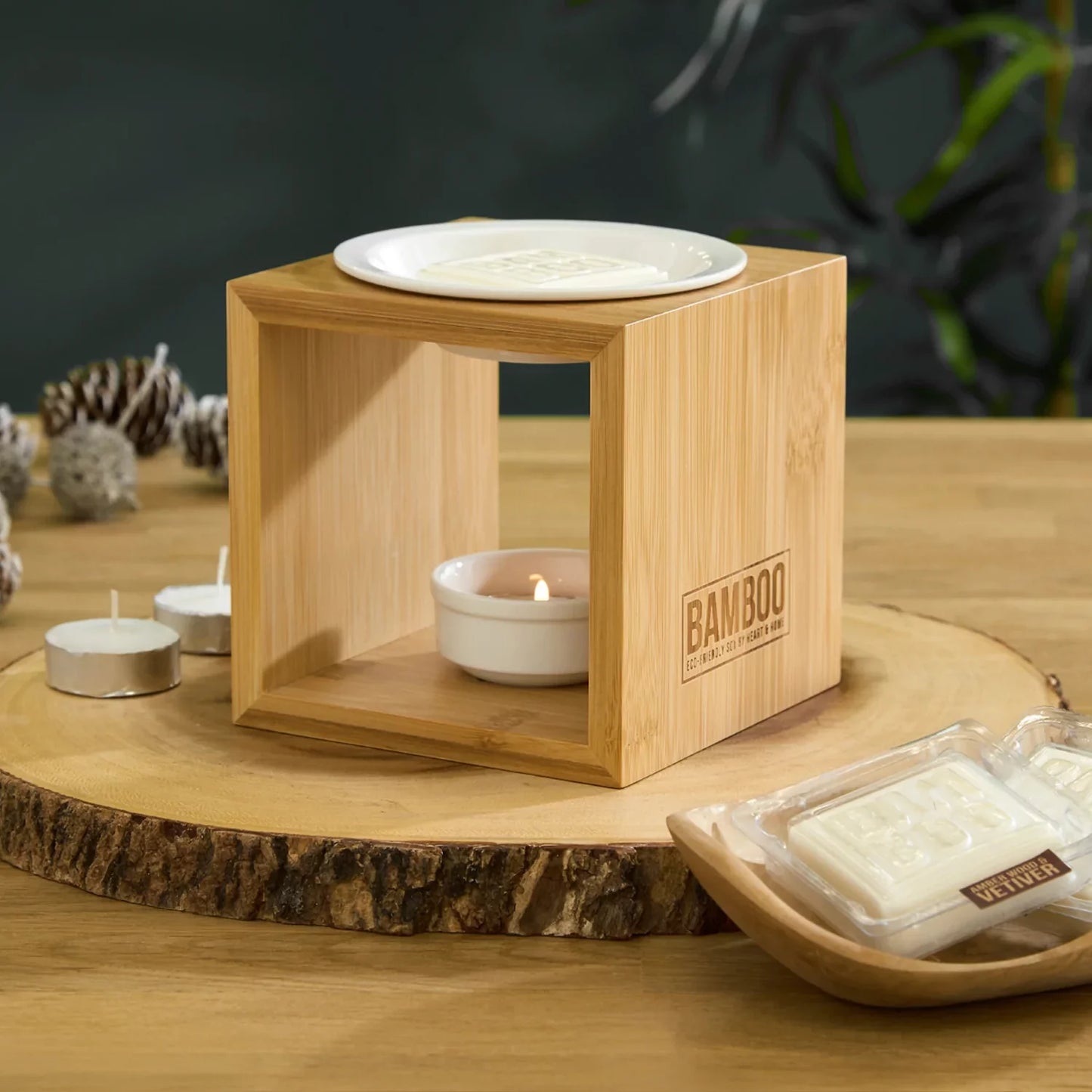 H&H Bamboo Wax Melt Warmer