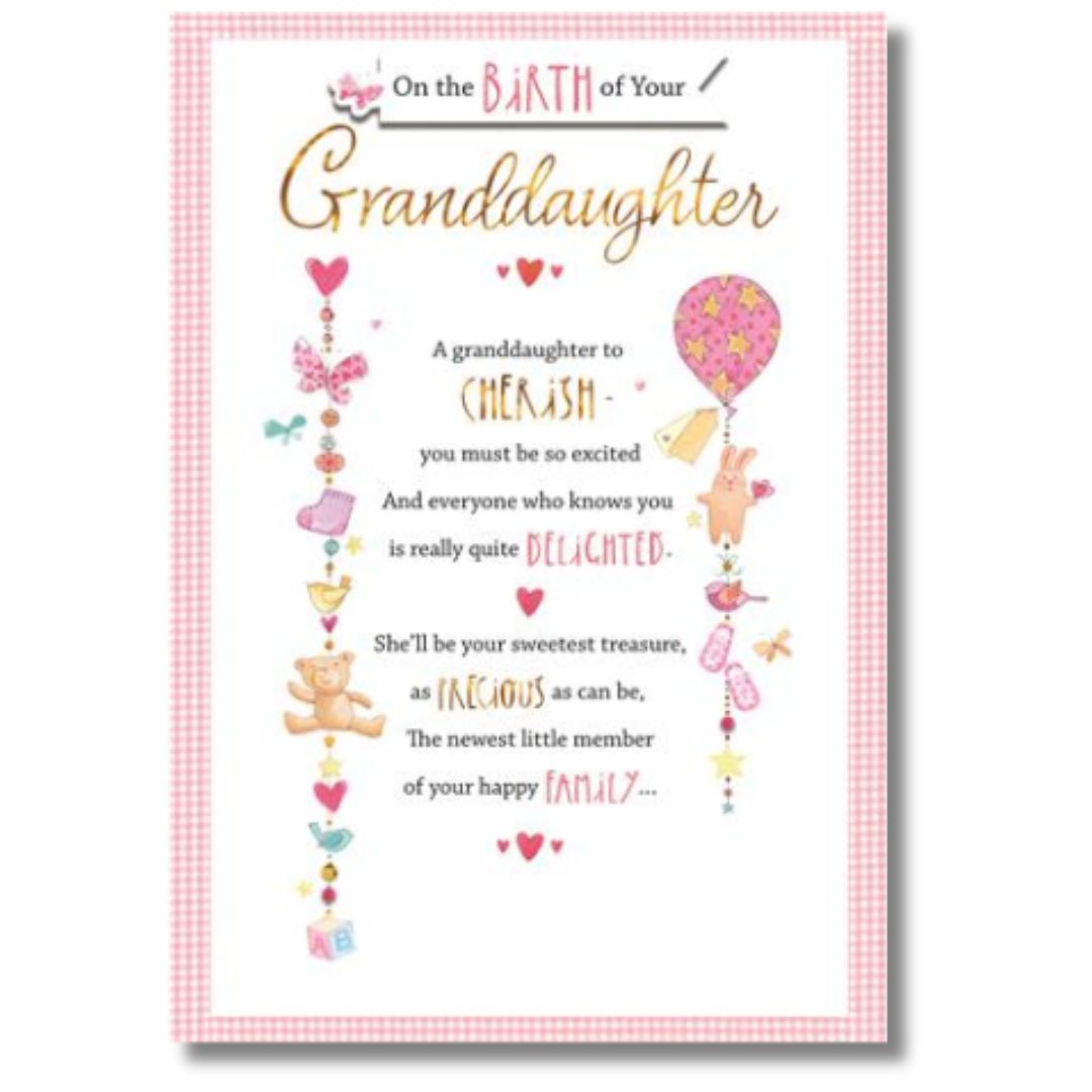 On The Birth Of Your Grandaughter' Greeting Card