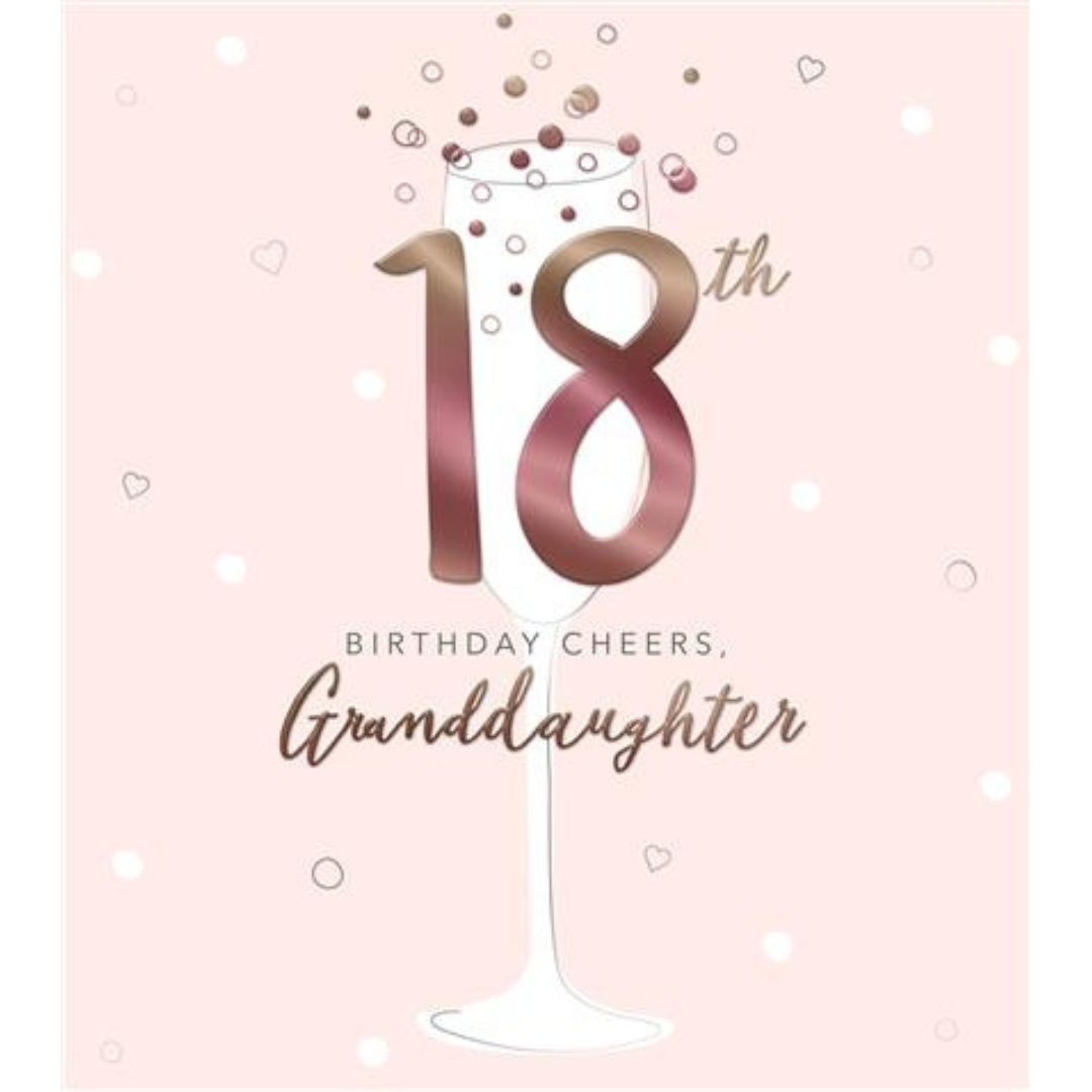 18th Birthday Cheers, Granddaughter' Greeting Card