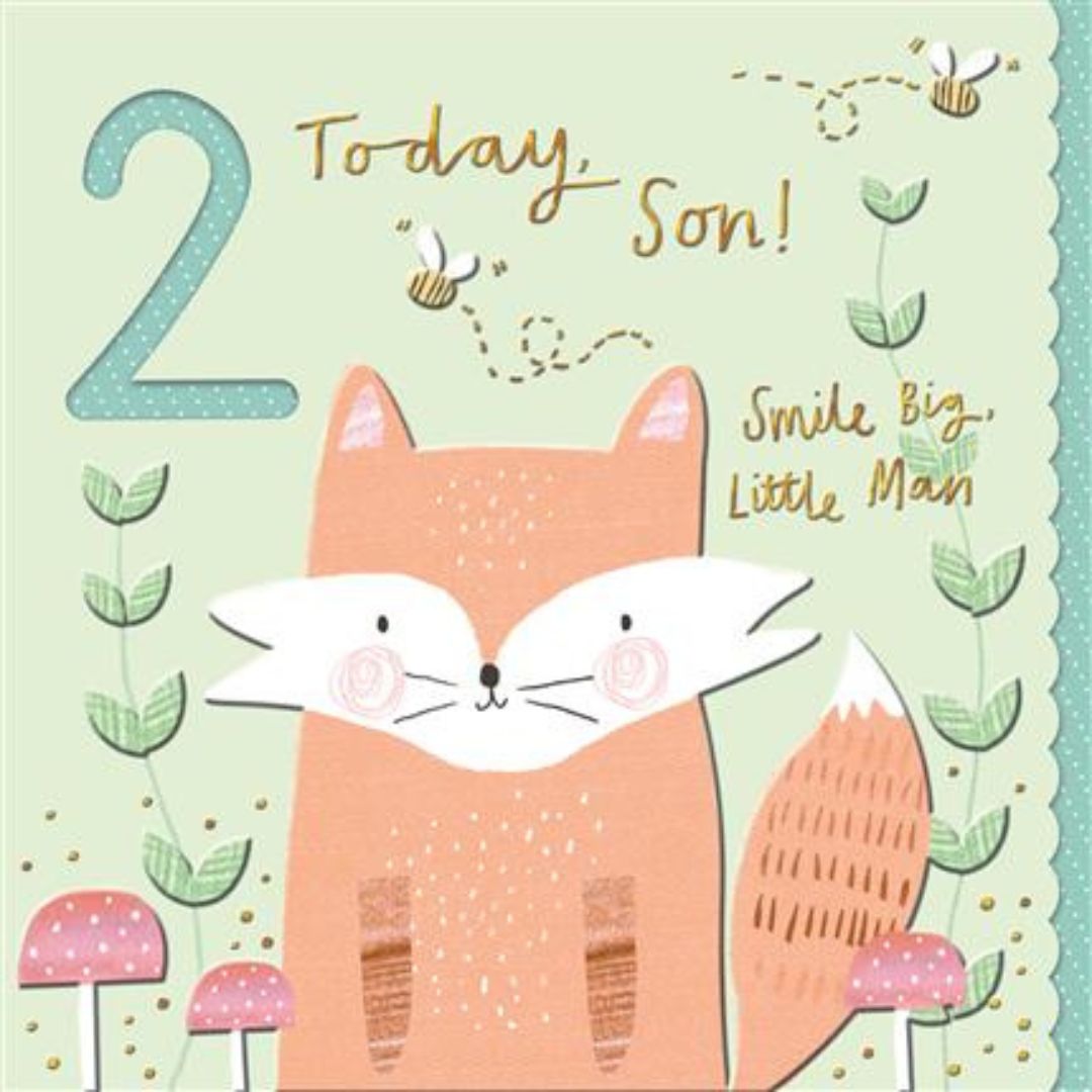 2 Today Son! Smile Big Little Man' Greeting Card