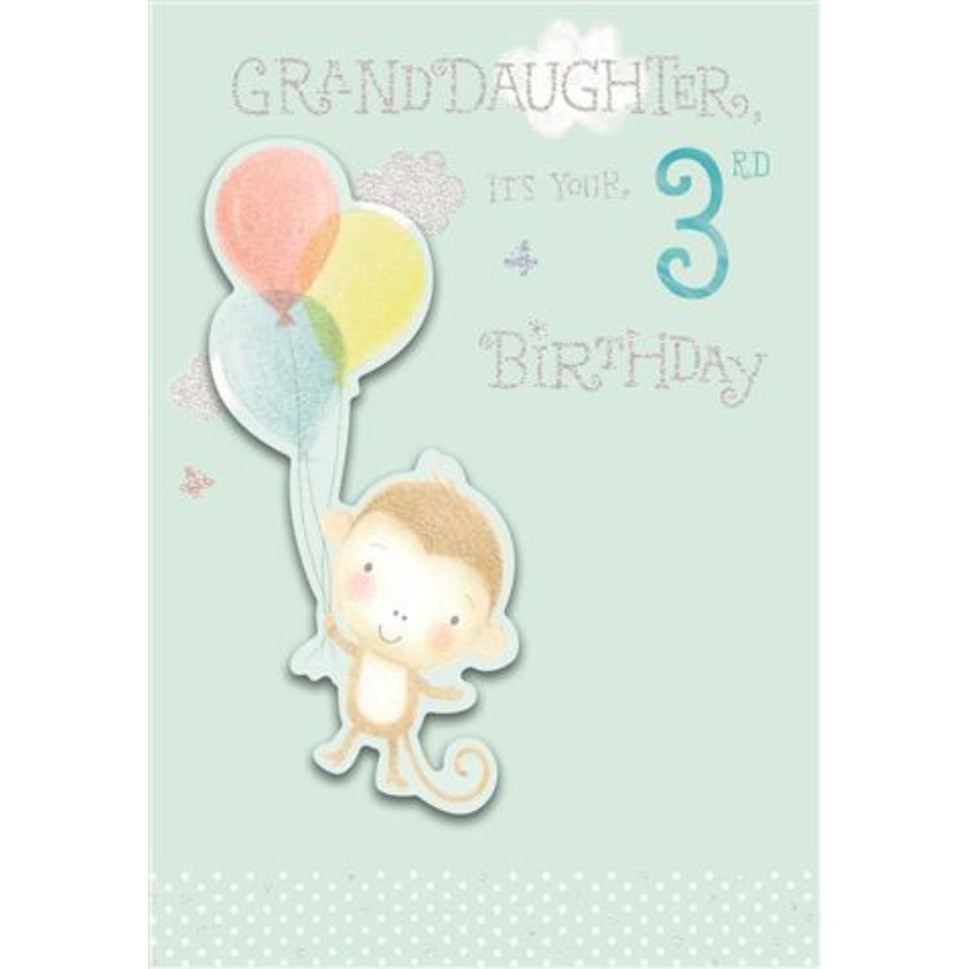 Granddaughter. Its Your 3rd Birthday' Greeting Card