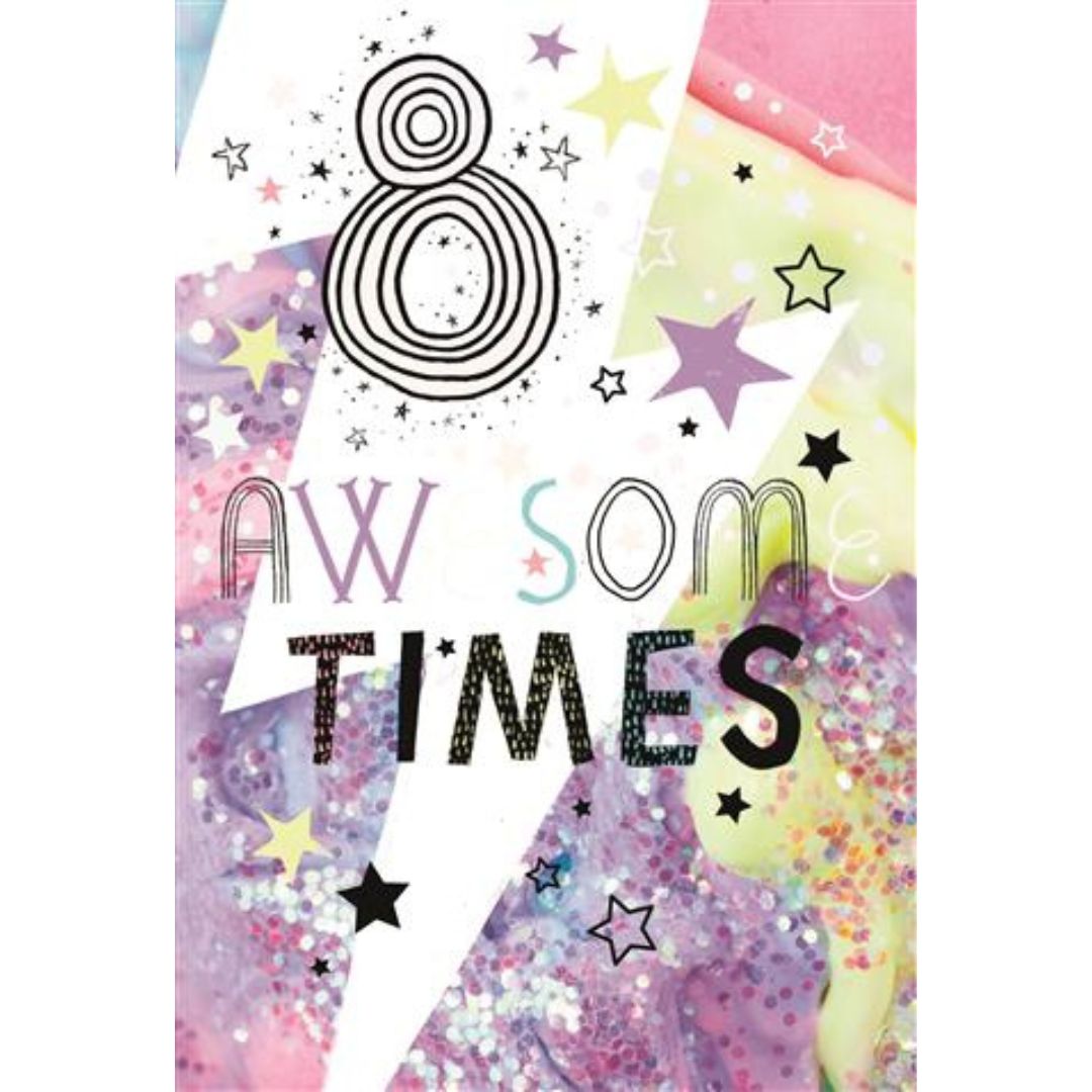 8 Awesome Times' Greeting Card