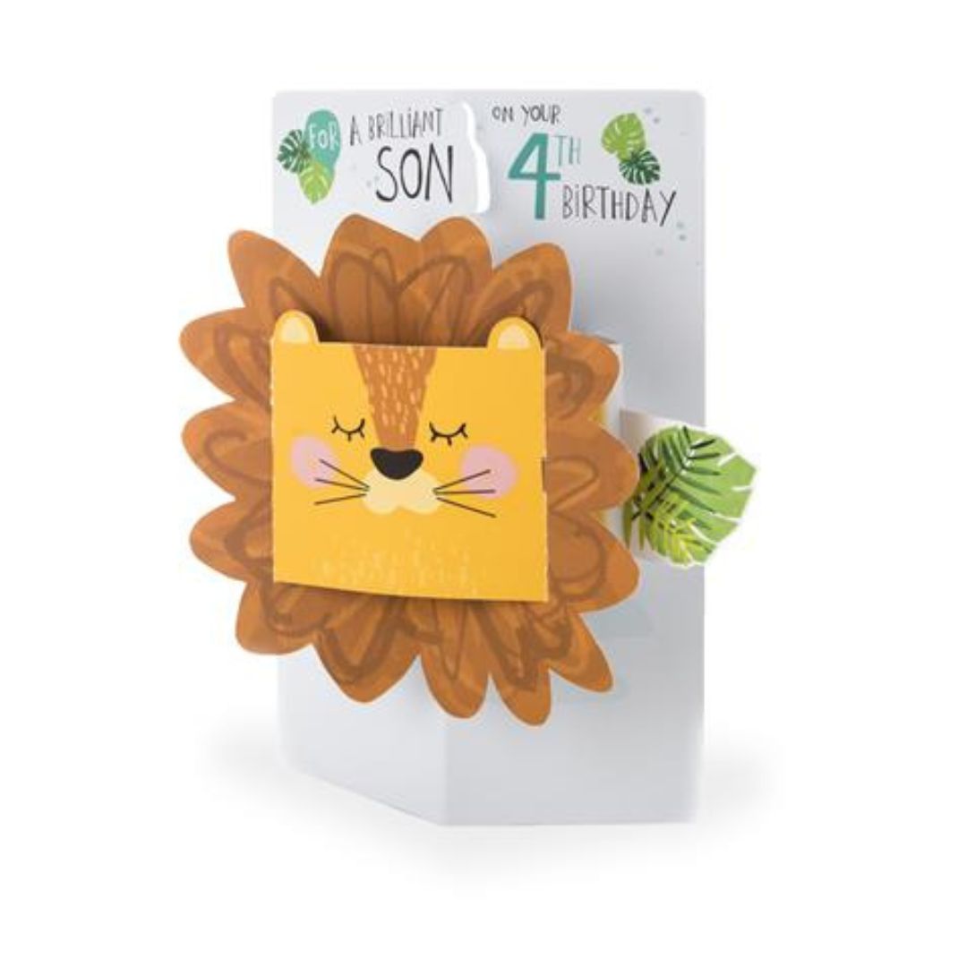 A Brilliant Son On Your 4th Birthday' 3D Greeting Card