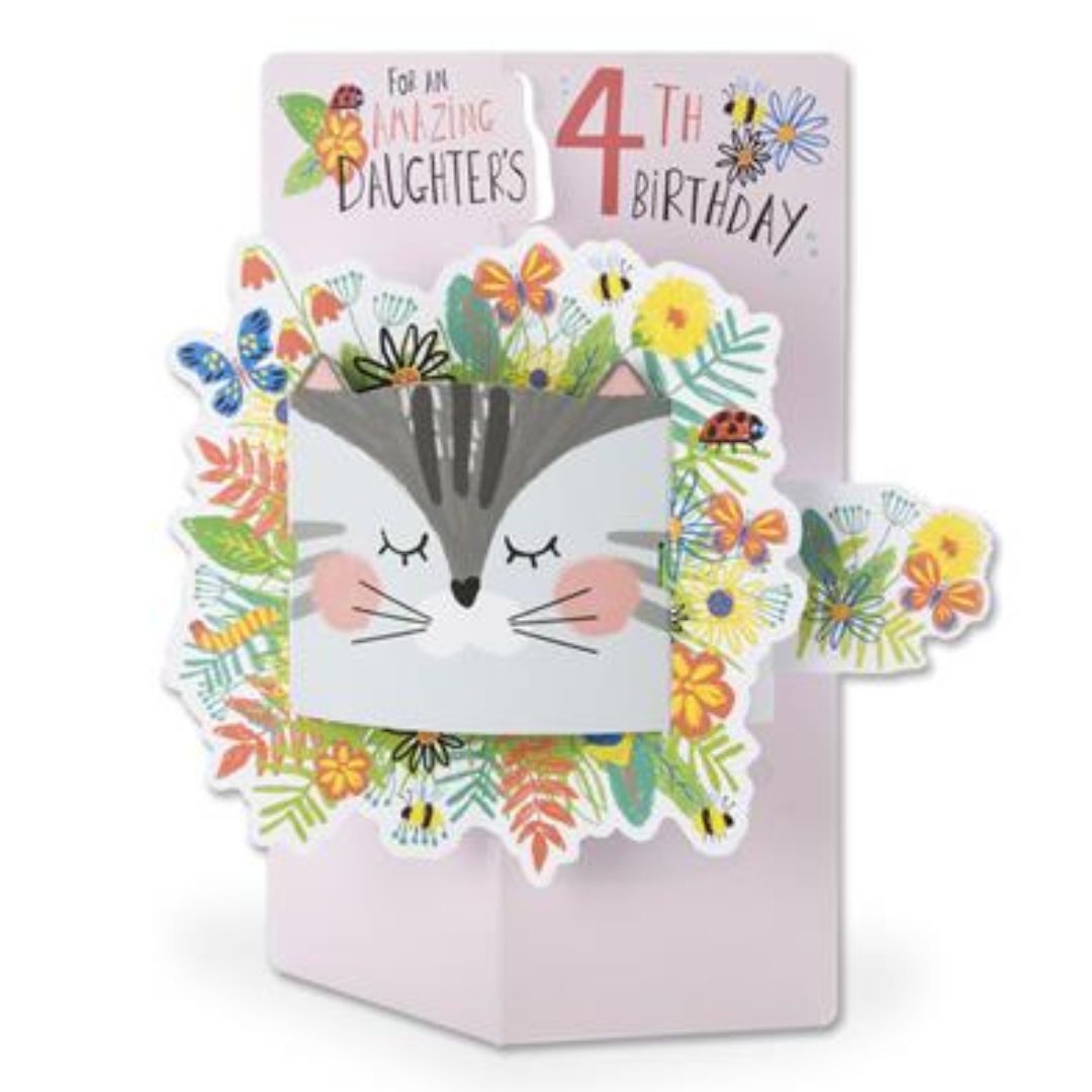 For An Amazing Daughter's 4th Birthday' Greeting Card