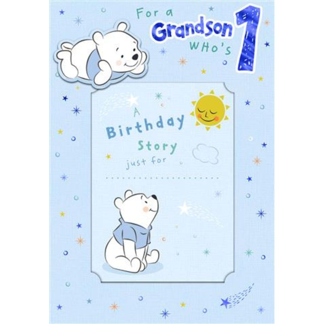 Grandson Who's 1' Greeting Card With Birthday Story