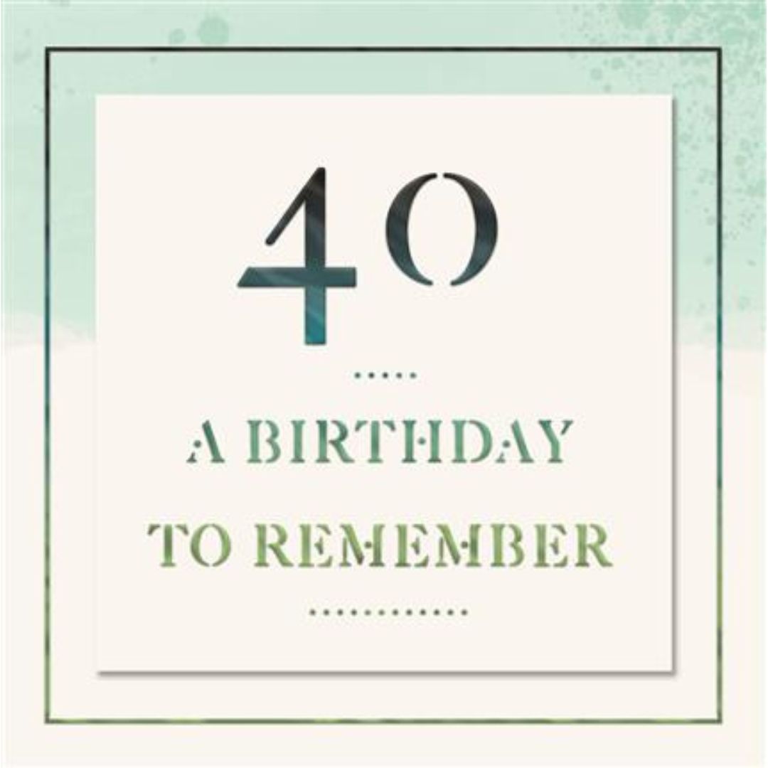 40 A Birthday To Remember' Greeting Card