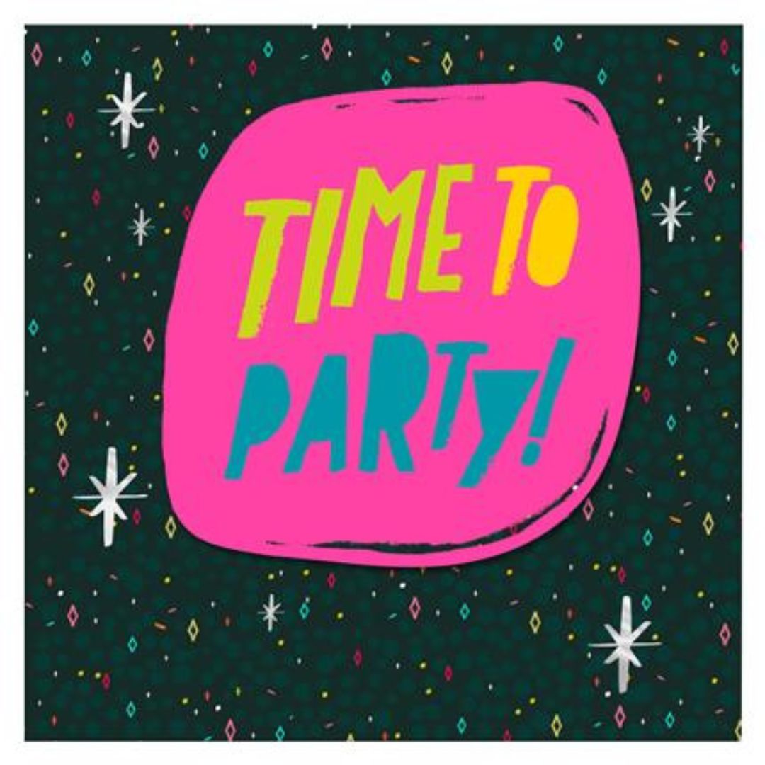 Time To Party' Open Greeting Card