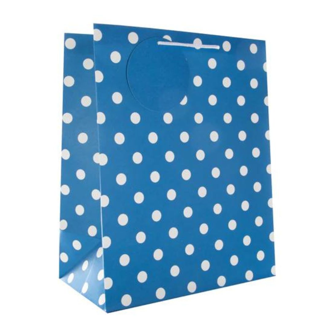 Hallmark Gift Bag Medium - White Polka Dots On Blue