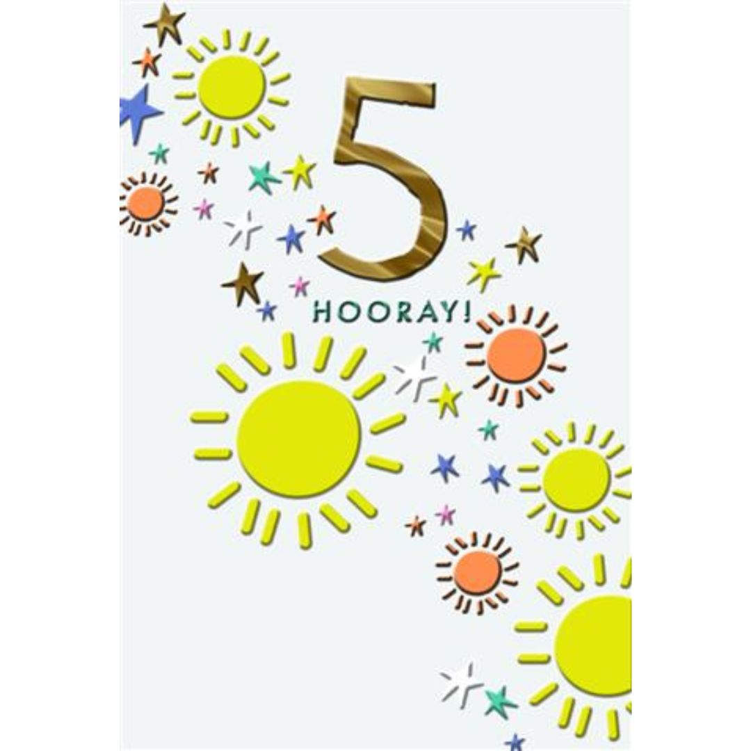 5 Hooray' Greeting Card