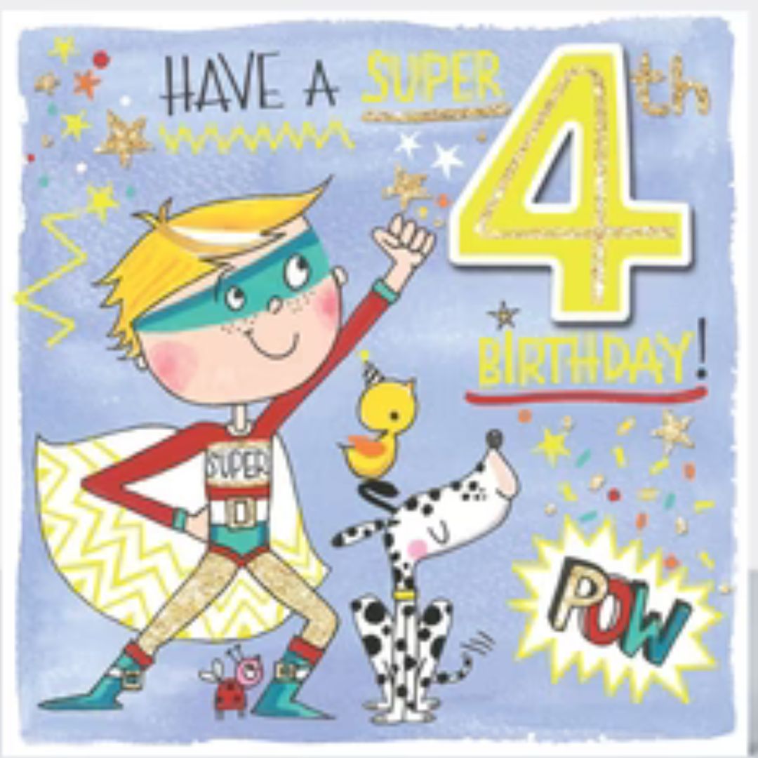 Have A Super 4th Birthday!' Greeting Card