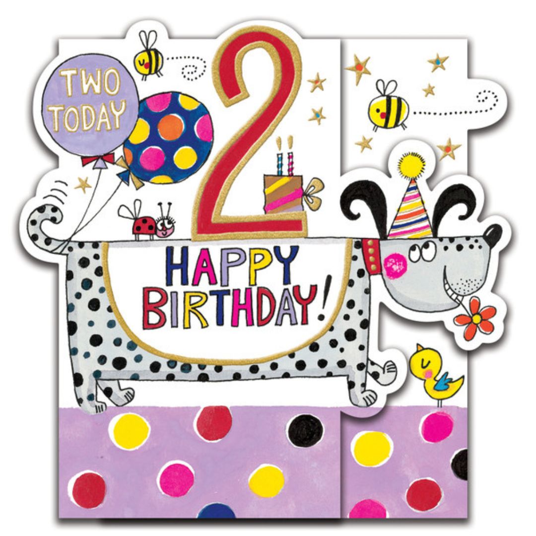 Two Today Happy Birthday' Greeting Card