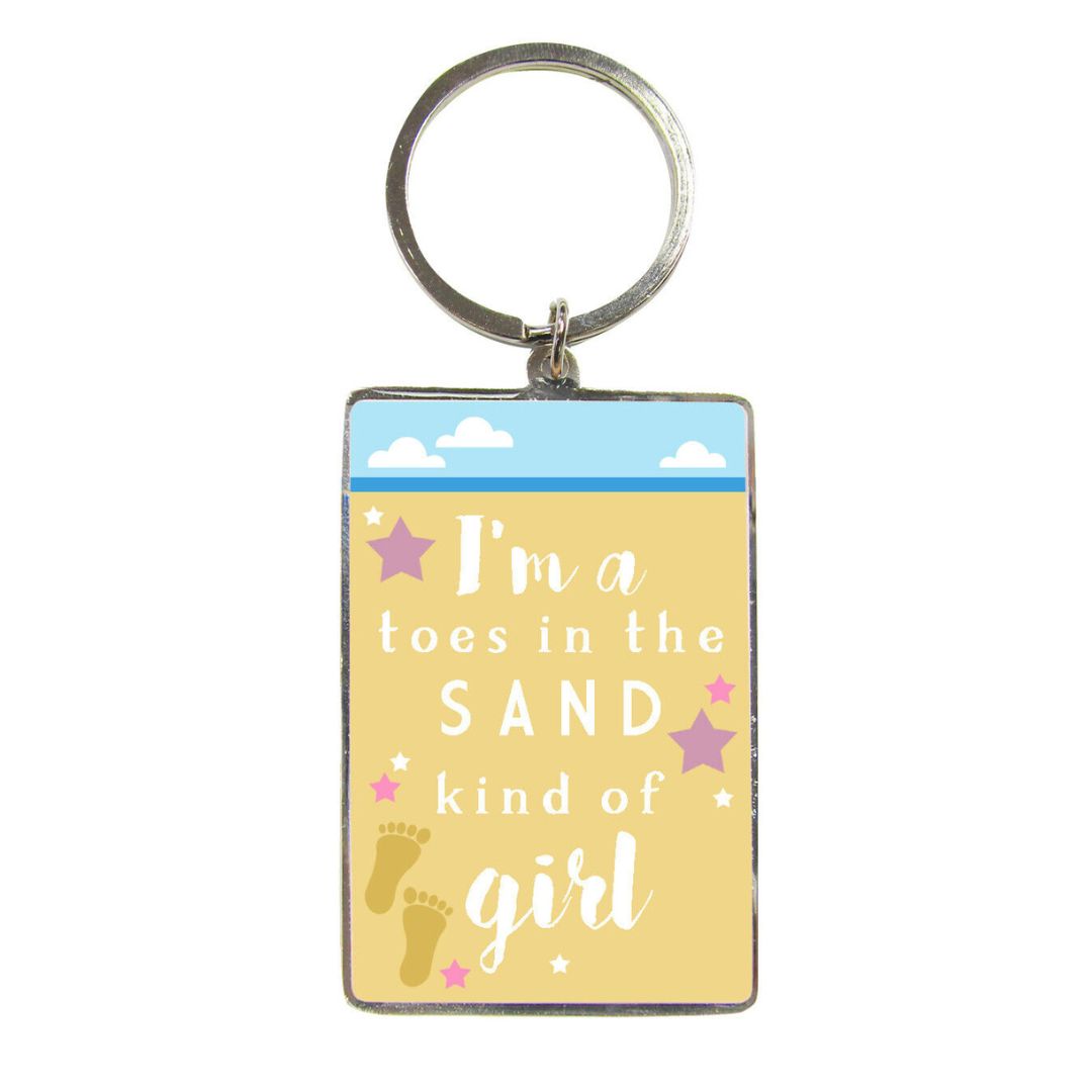 Metal Keyring - Im A Toes In The Sand GIrl