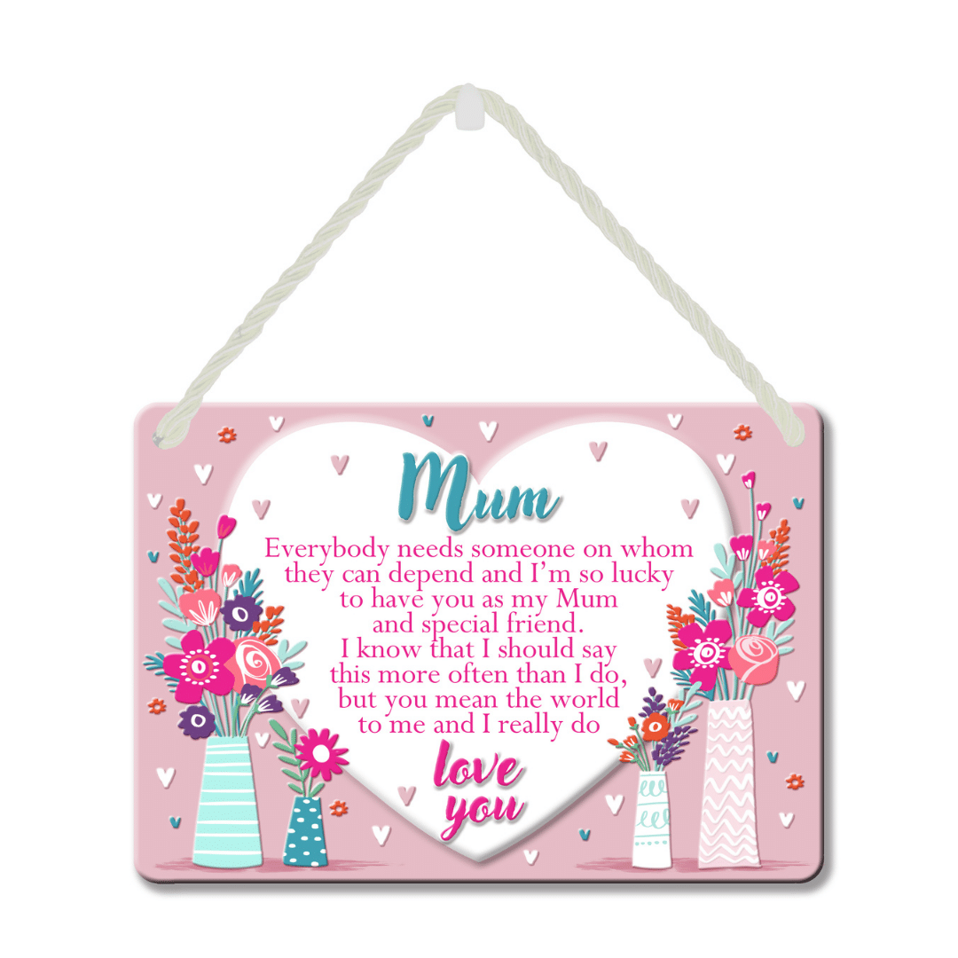 Hang-Ups! Hanging Tin Plaques 11.5 x 16.5cm - Mum