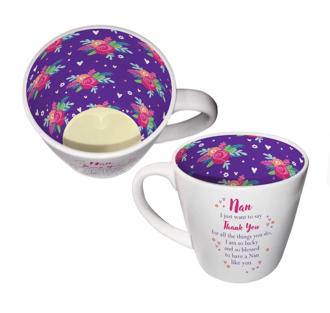 Inside Out Ceramic Mug with Gift Box - Nan, Thank You