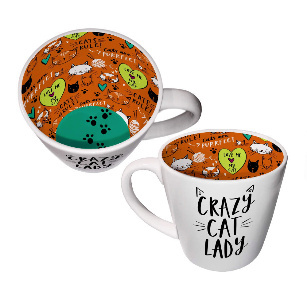 Inside Out Ceramic Mug - Crazy Cat Lady