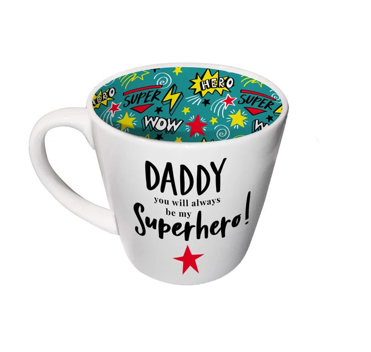 Inside Out Ceramic Mug with Gift Box - Superhero Daddy