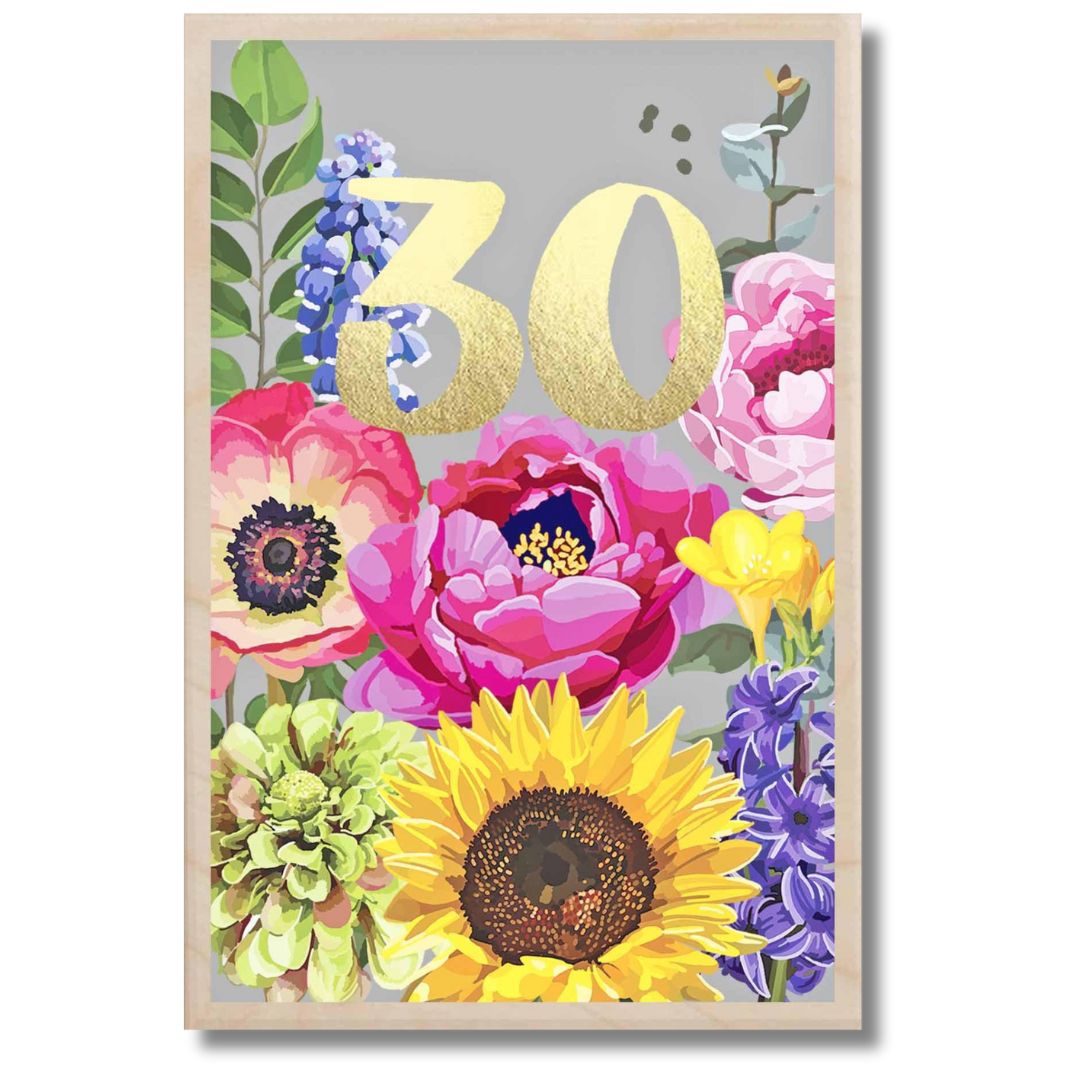 30 Happy Birthday' Greeting Card