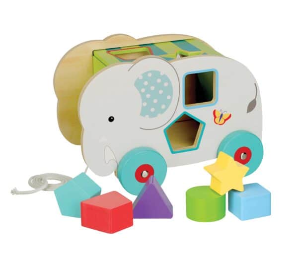 Orange Tree Toys - Jungle Elephant Pull Along Shape Sorter