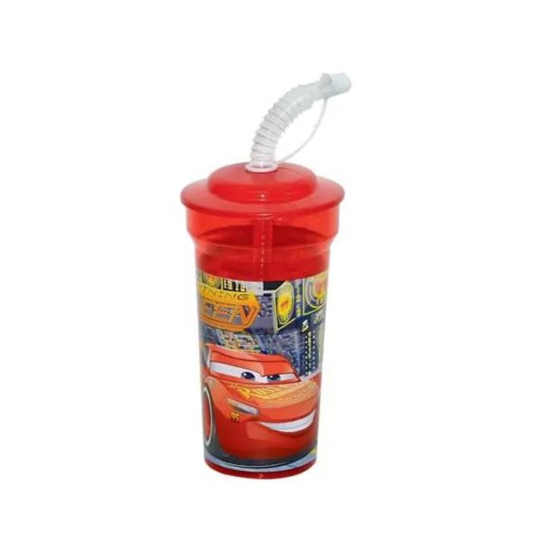 GIM Cars Cup With Straw 450ml - Red