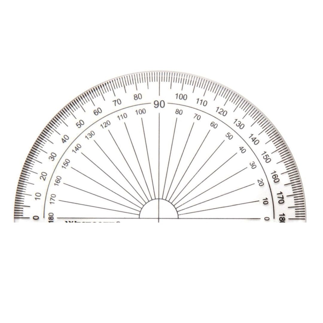 180-Degree Protractor - Clear