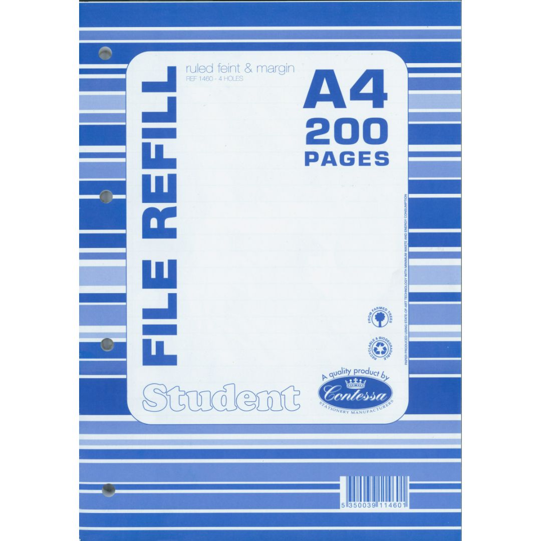 A4 Ruled Contessa Refill Pad 200pgs