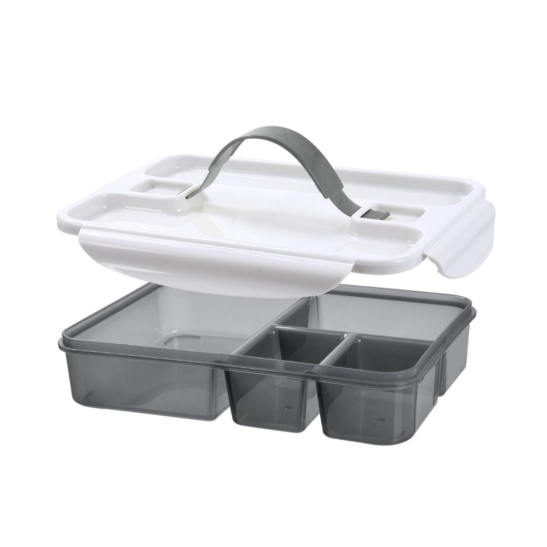 H & L Rectangular Container with 4 Dividers 1L