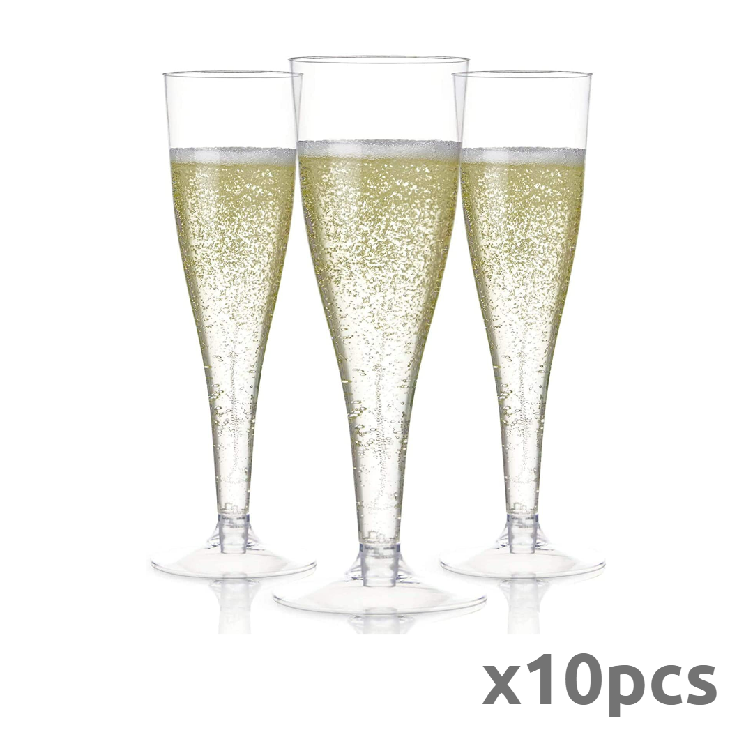 Ipak Reusable Plastic Champagne Flutes 125cc x10pcs