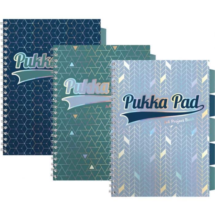 Pukka A4 Project Book with 5 Dividers - Light Blue