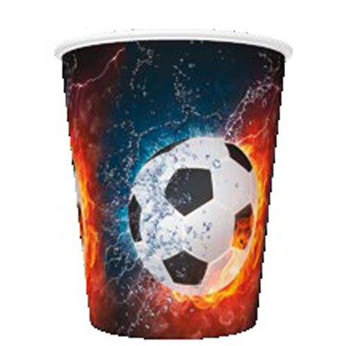 Football Fire Paper Cups 8pcs - 250ml