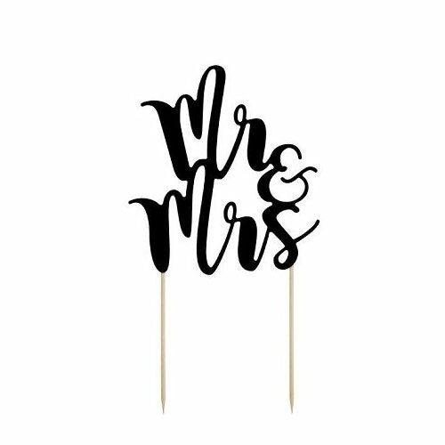 PartyDeco Cake Topper - Mr & Mrs - 25.5cm