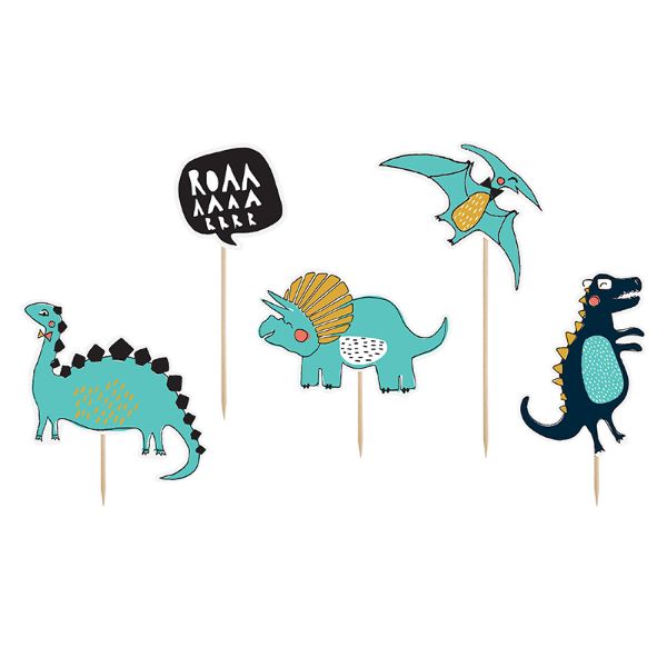 PartyDeco Cake Toppers - Dino Party