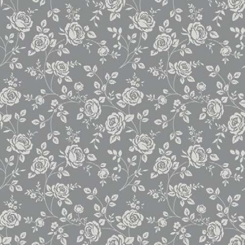 Napkins x20pcs (33 x 33 cm) - Little Roses Silver