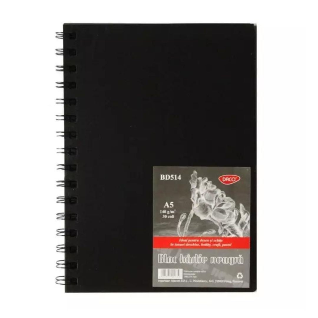 A5 Black Paper Drawing Pad 140gsm