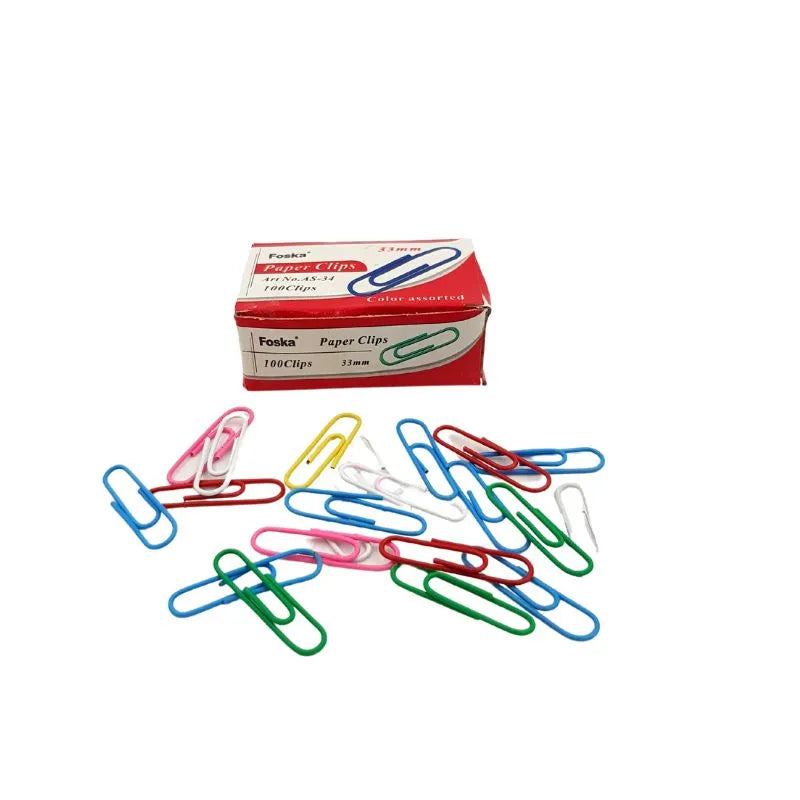 Foska Paper Clip 33Mm Coated - Coloured