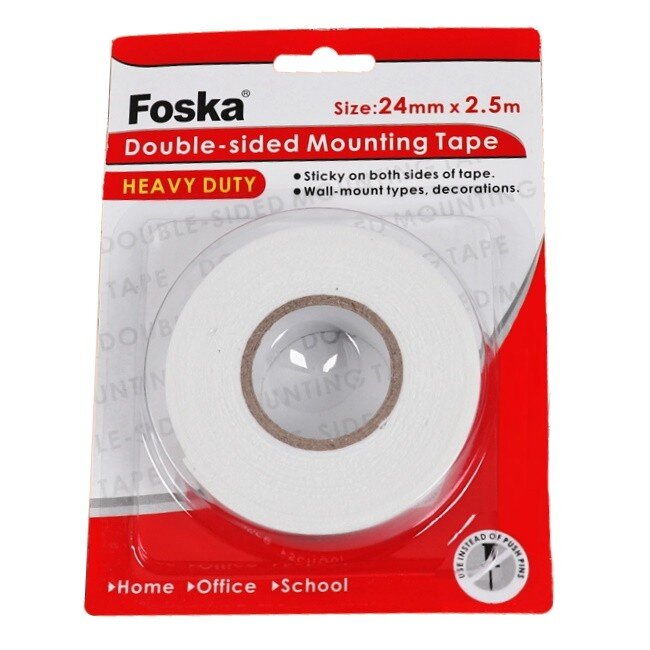 Foska Double Sided Foam Tape - 24mm x 2.5m/3m