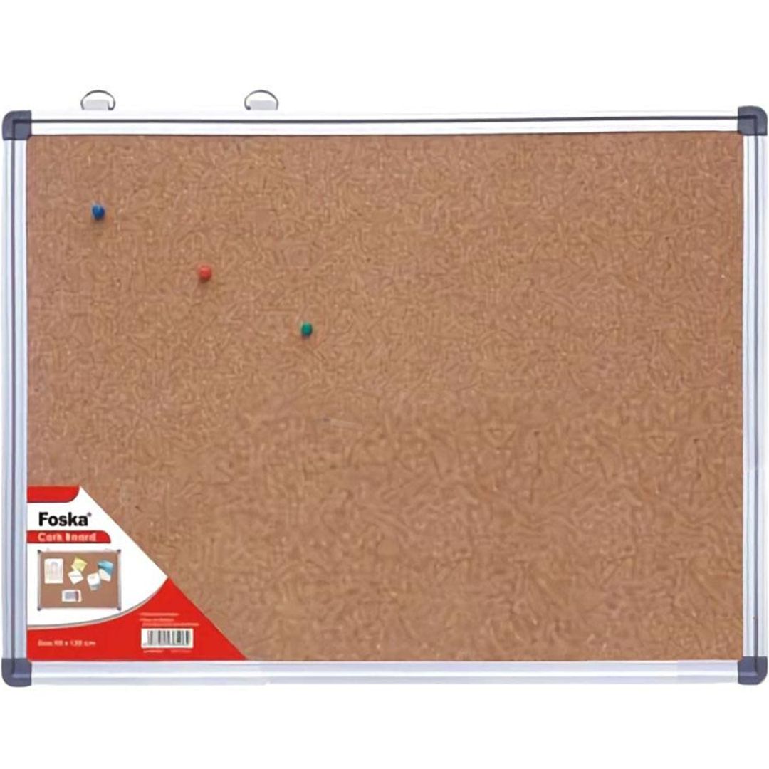 90 x 120 cm - Foska Cork Board - Aluminium Frame