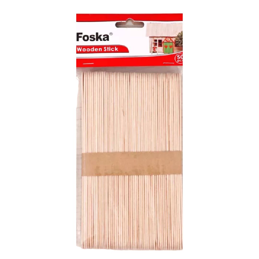 Foska Wooden Sticks 150 x 18 x1.6mm 50pcs