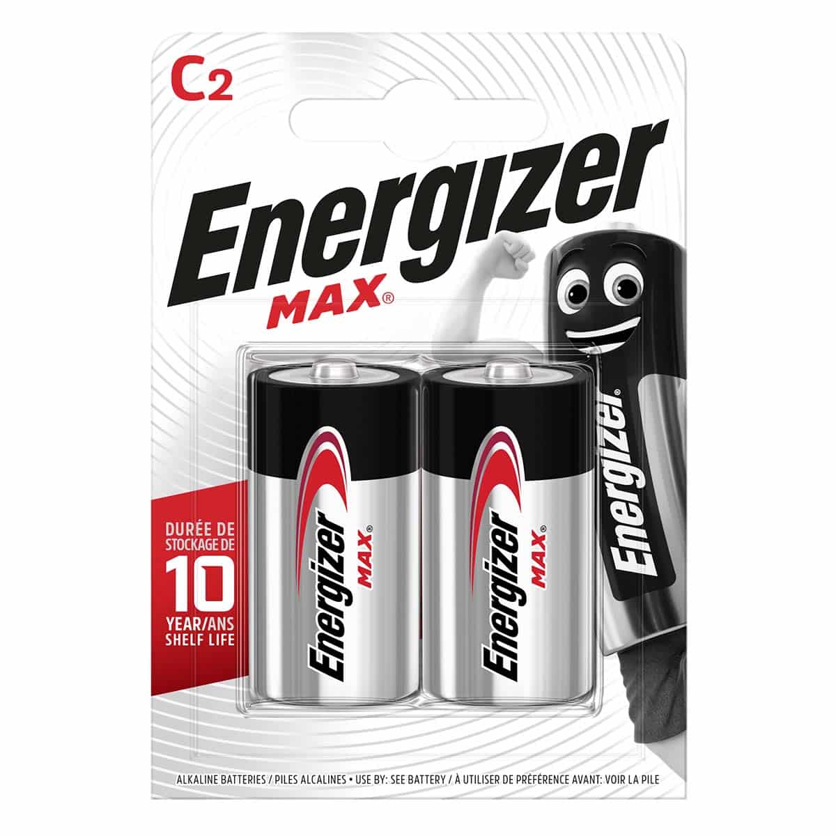 Energizer Max Alkaline Batteries - C - Pack of 2