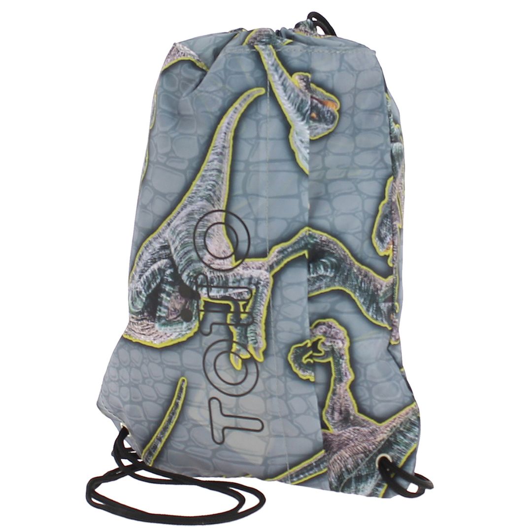 Totto Curvi Eco-Friendly String Sports Backpack -  Grey Dino